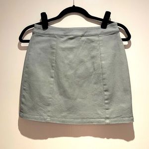 Green/grey jean style skirt size s